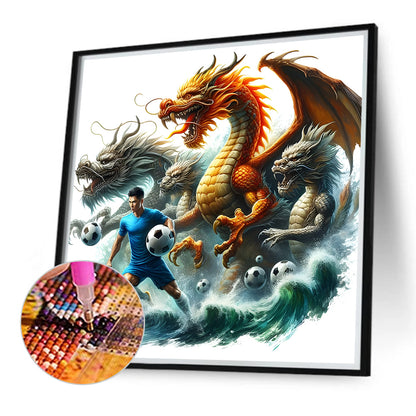 Dragon And Football - Full Round Drill Diamond Painting 40*40CM