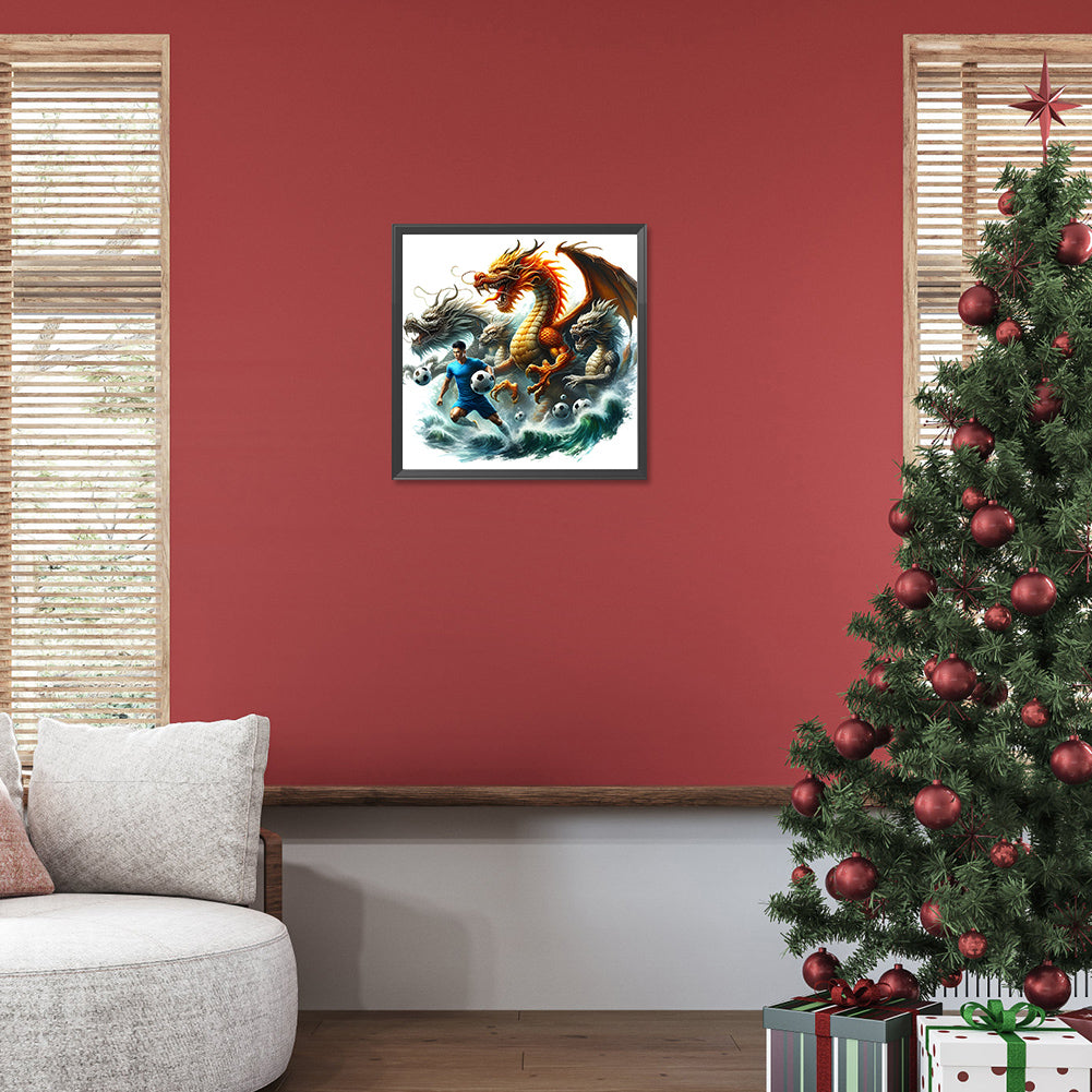 Dragon And Football - Full Round Drill Diamond Painting 40*40CM