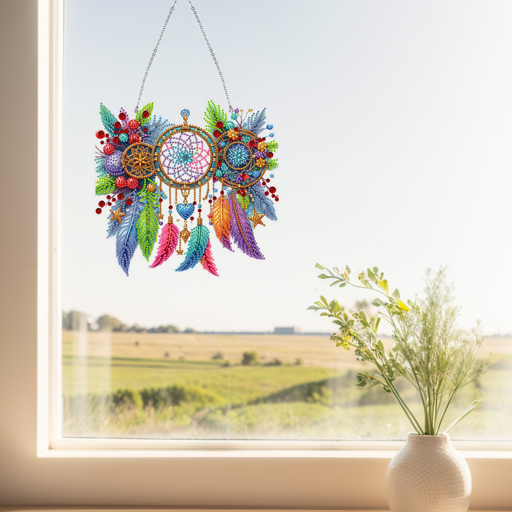 Acrylic Special Shape Dream Catcher 5D DIY Diamond Painting Dots Pendants