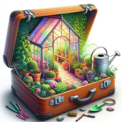 Gardening In A Suitcase - Full Round Drill Diamond Painting 40*40CM