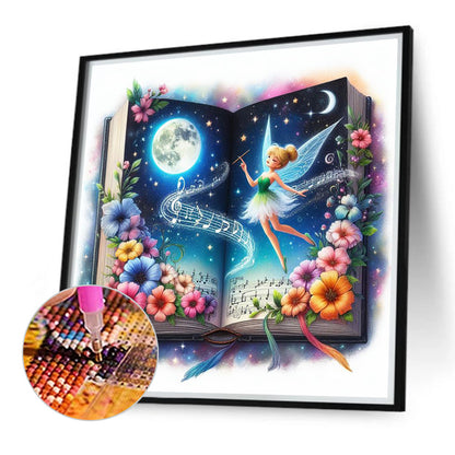 Flower Fairy In The Book - Full Round Drill Diamond Painting 40*40CM