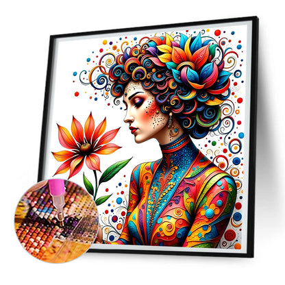 Girl - Full Round Drill Diamond Painting 30*30CM