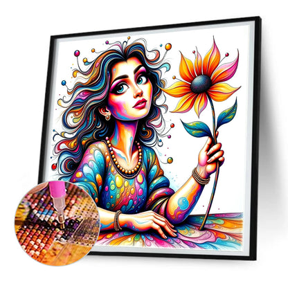 Girl - Full Round Drill Diamond Painting 30*30CM