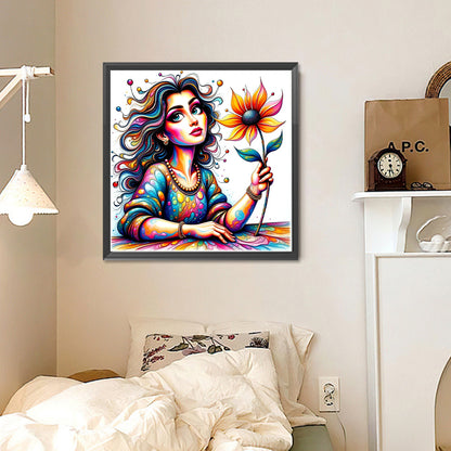 Girl - Full Round Drill Diamond Painting 30*30CM