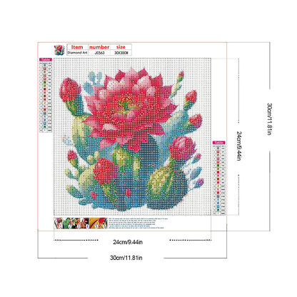 Cactus Flower - Full Round Drill Diamond Painting 30*30CM