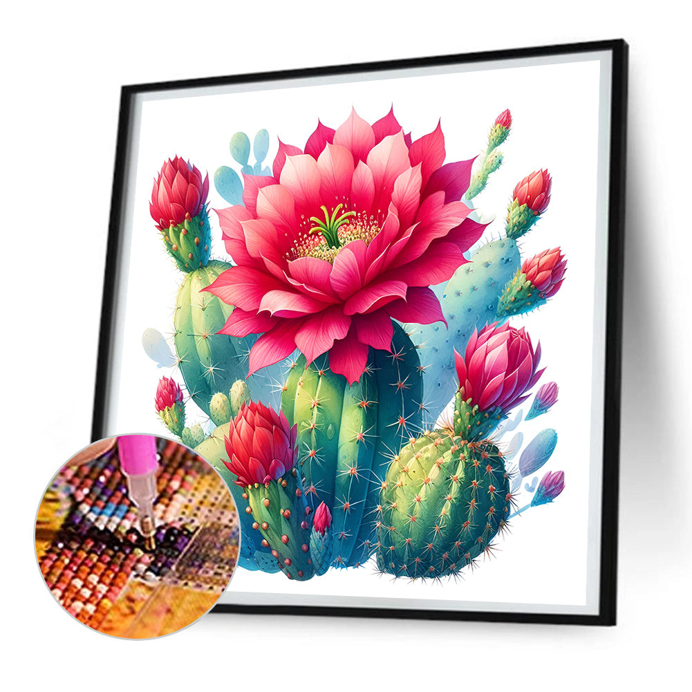 Cactus Flower - Full Round Drill Diamond Painting 30*30CM