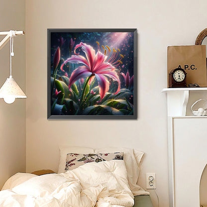 Pink Lily - Full Round Drill Diamond Painting 30*30CM