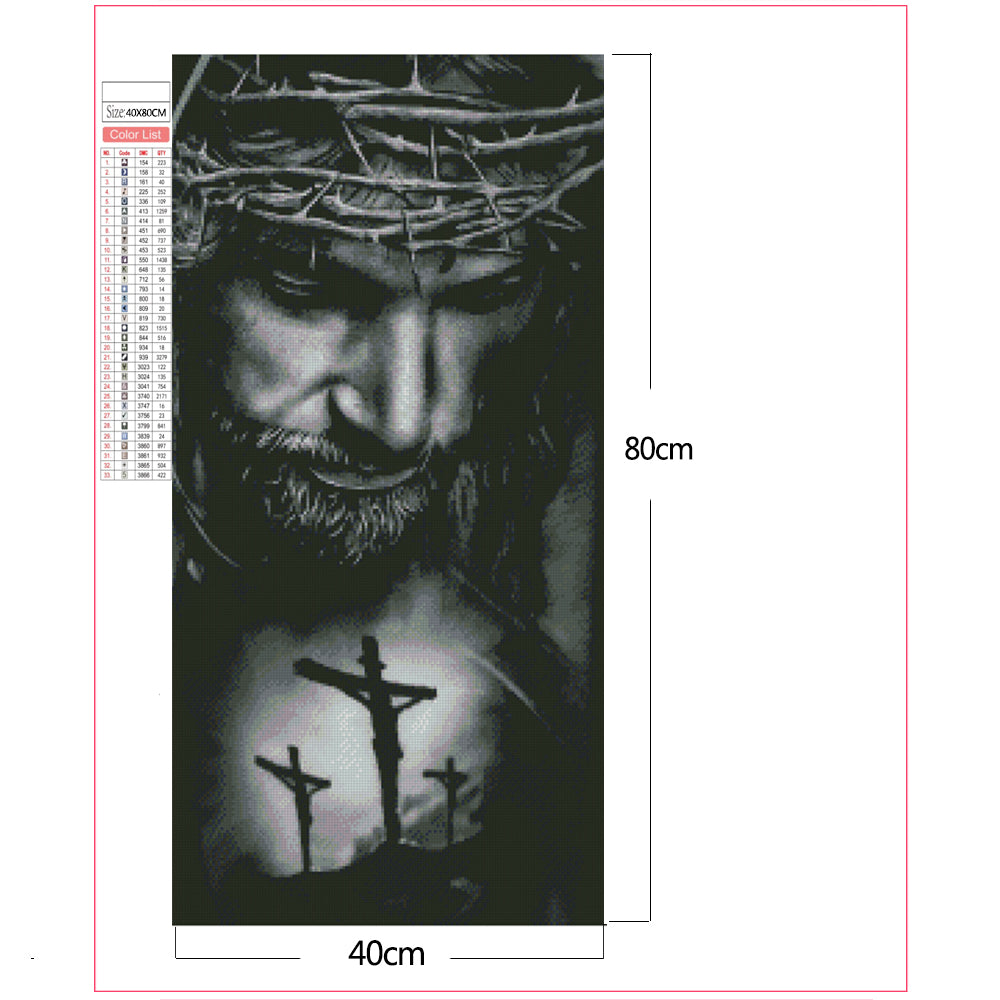 Cross - Full Square Drill Diamond Painting 40*80CM