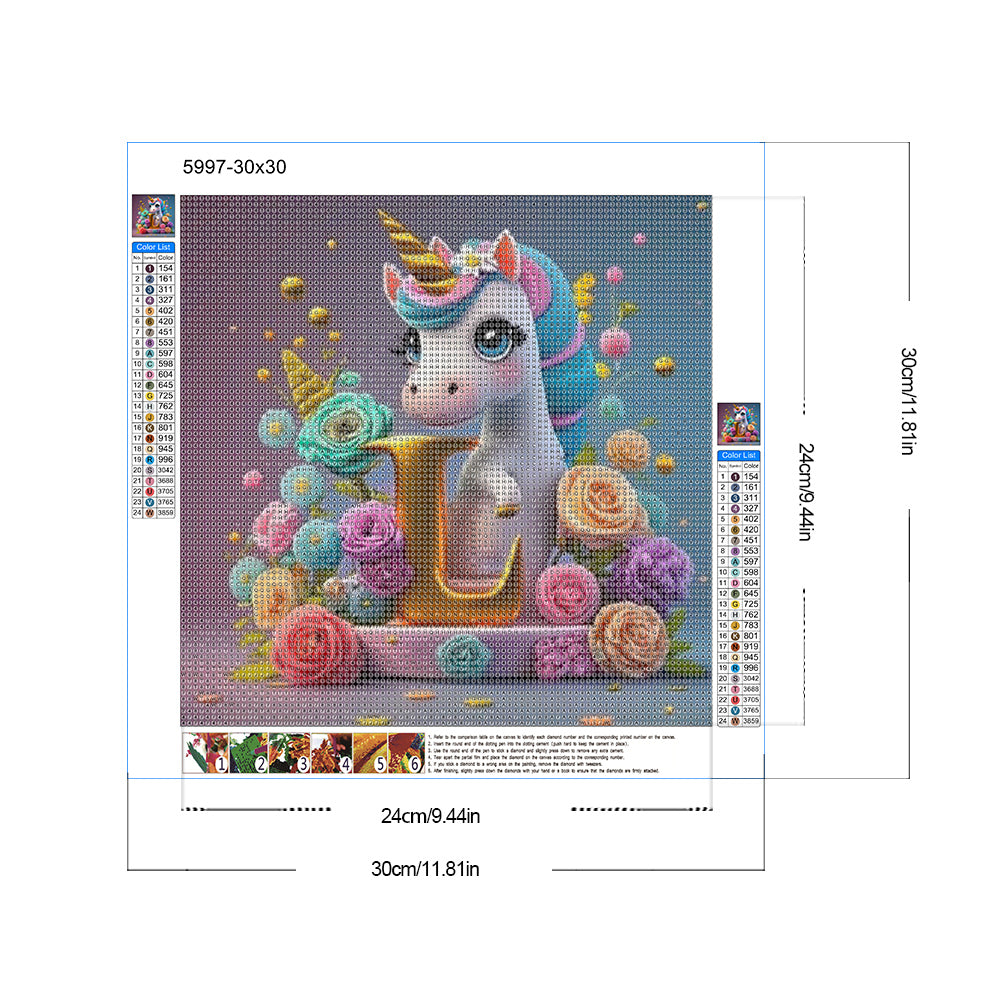 Unicorn - Full Round Drill Diamond Painting 30*30CM