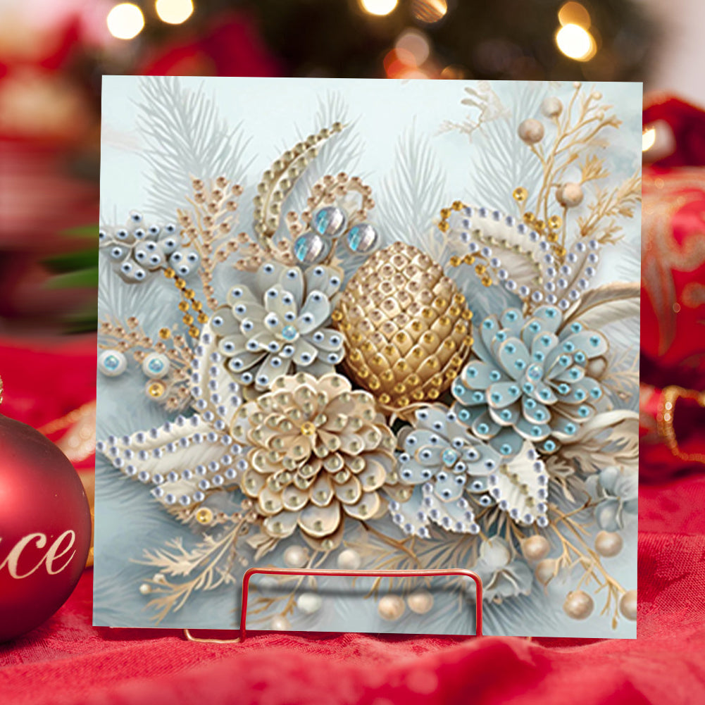 6Pcs Christmas Handmade Diamond Painting Greeting Card for Adults Beginners