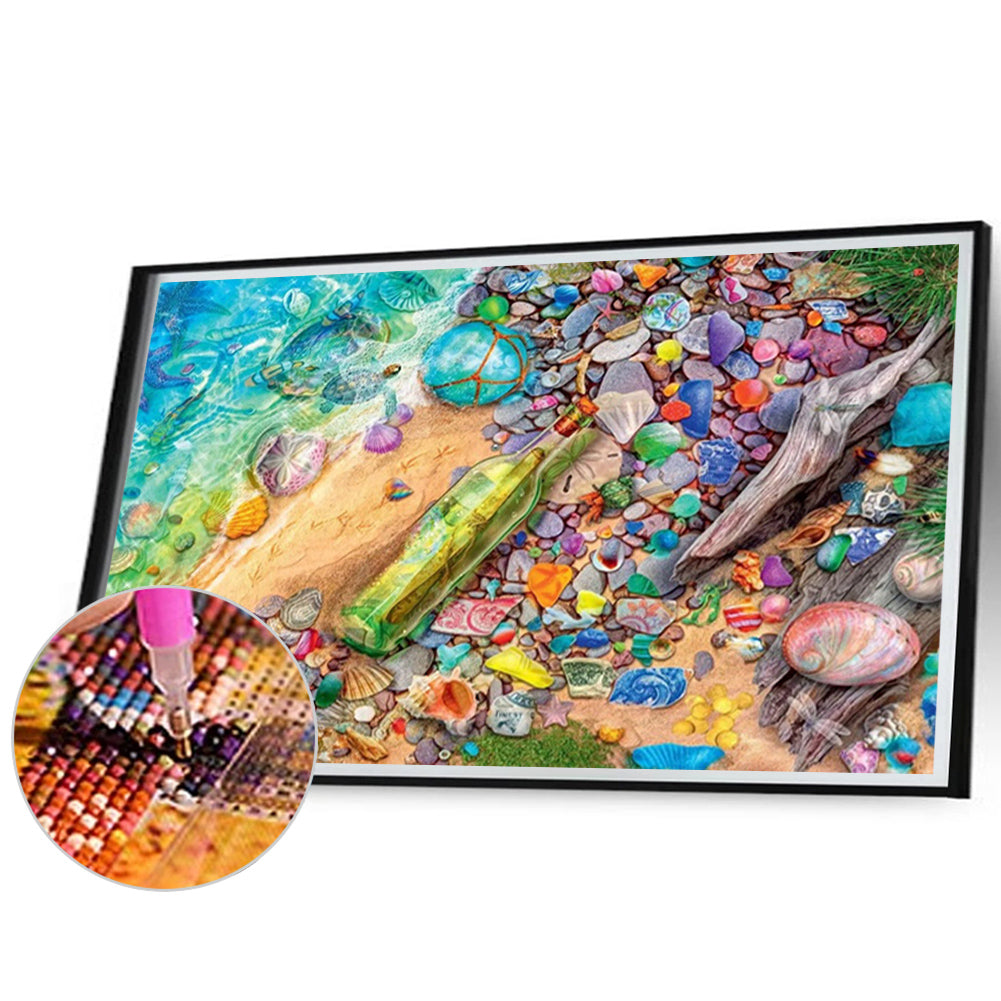 Seaside Glass Bottle - Full AB Round Drill Diamond Painting 68*50CM