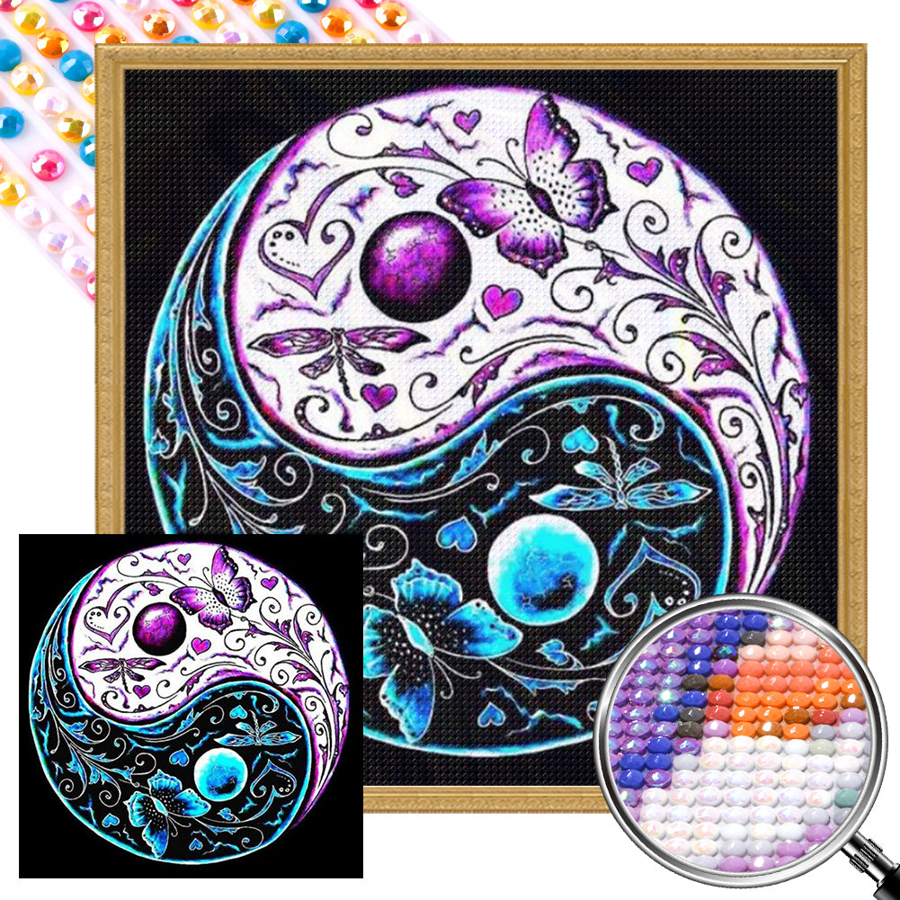 Tai Chi Yin Yang Butterfly - Full AB Round Drill Diamond Painting 30*30CM