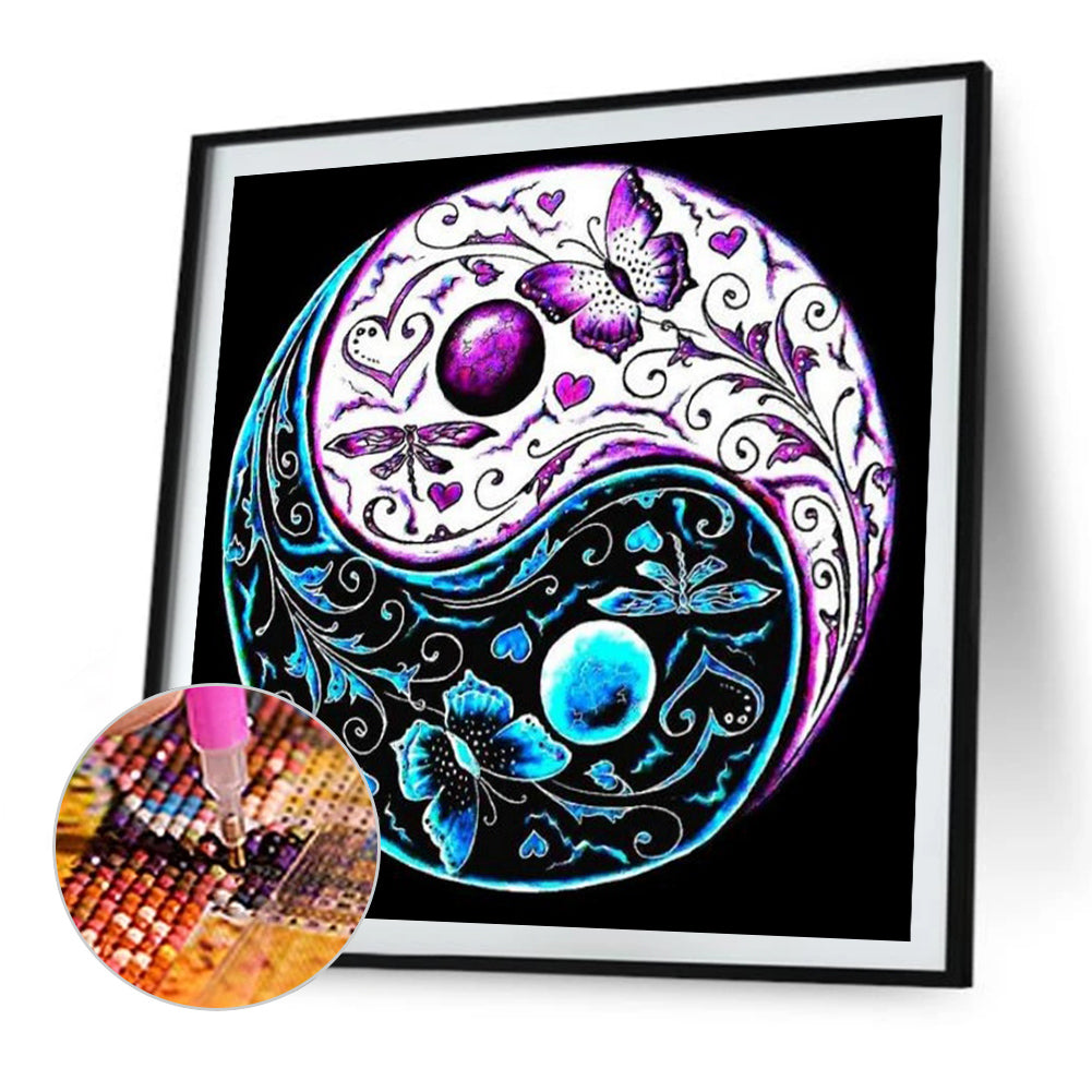 Tai Chi Yin Yang Butterfly - Full AB Round Drill Diamond Painting 30*30CM