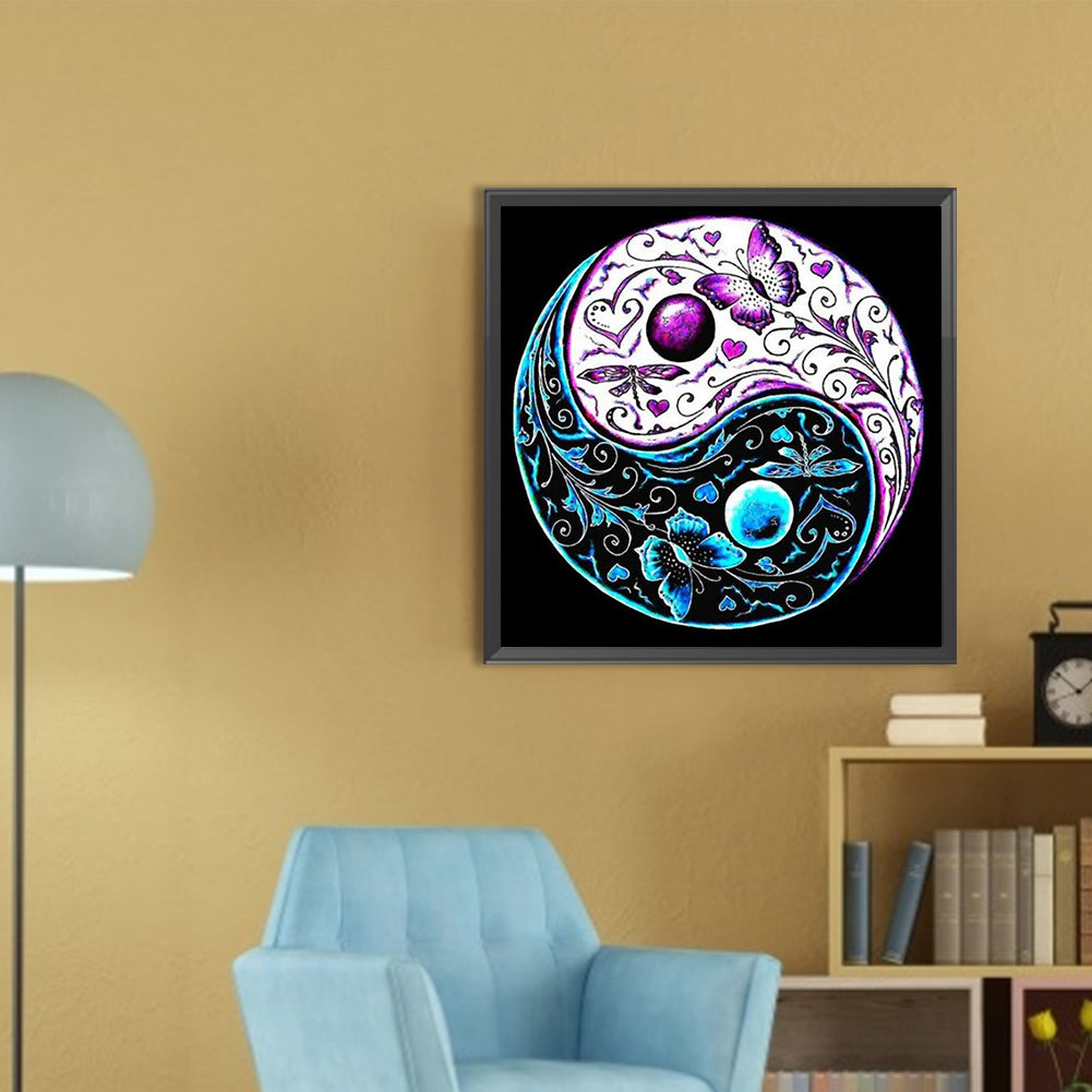 Tai Chi Yin Yang Butterfly - Full AB Round Drill Diamond Painting 30*30CM