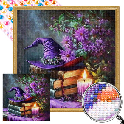 Book Witch Hat - Full AB Round Drill Diamond Painting 45*45CM