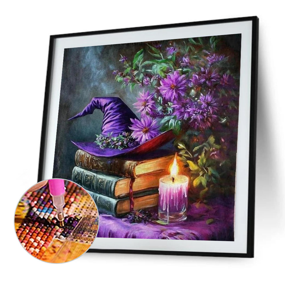 Book Witch Hat - Full AB Round Drill Diamond Painting 45*45CM