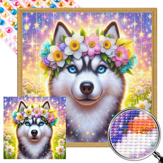 Flower Puppy - Full AB Round Drill Diamond Painting 40*40CM