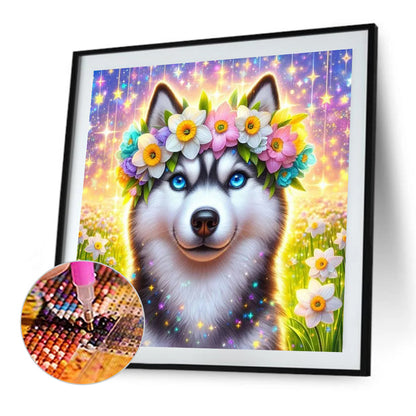 Flower Puppy - Full AB Round Drill Diamond Painting 40*40CM