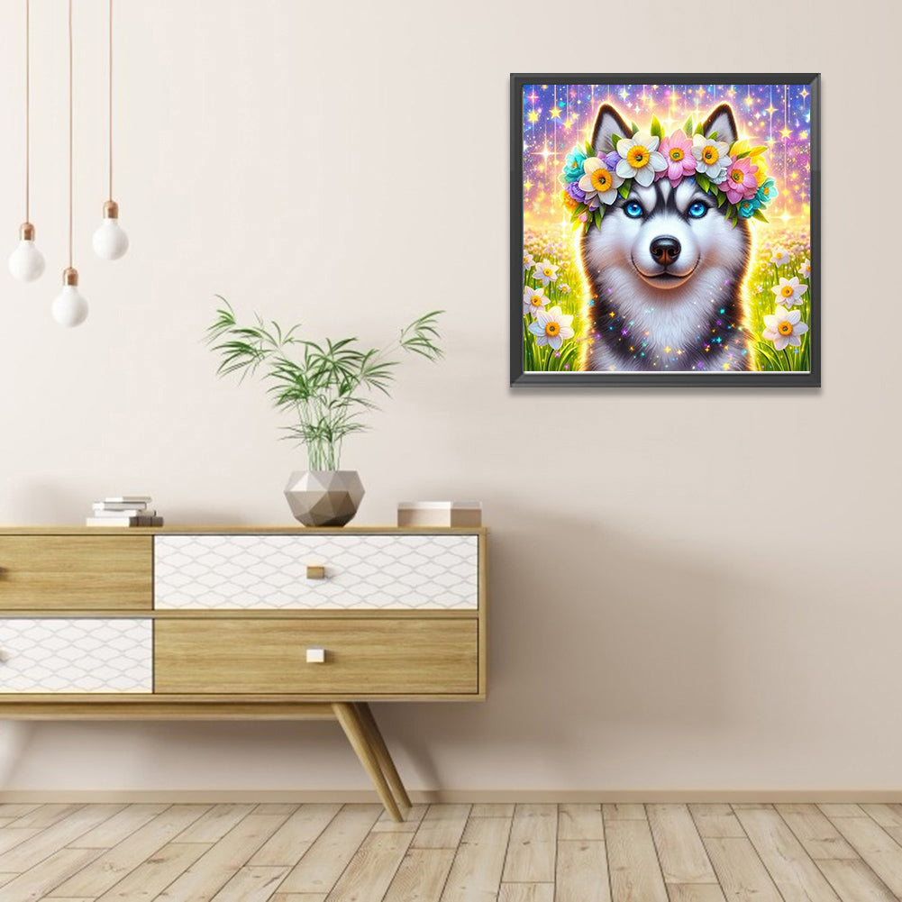 Flower Puppy - Full AB Round Drill Diamond Painting 40*40CM