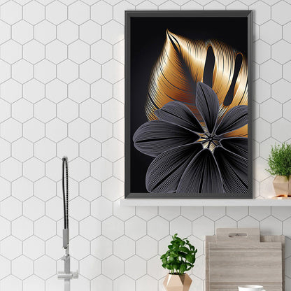 Black And Gold Flowers - Full Square Drill Diamond Painting 40*60CM