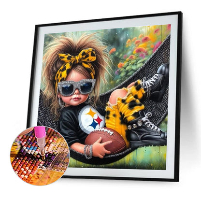 Girls And Pittsburgh Steelers - Full Round Drill Diamond Painting 40*40CM