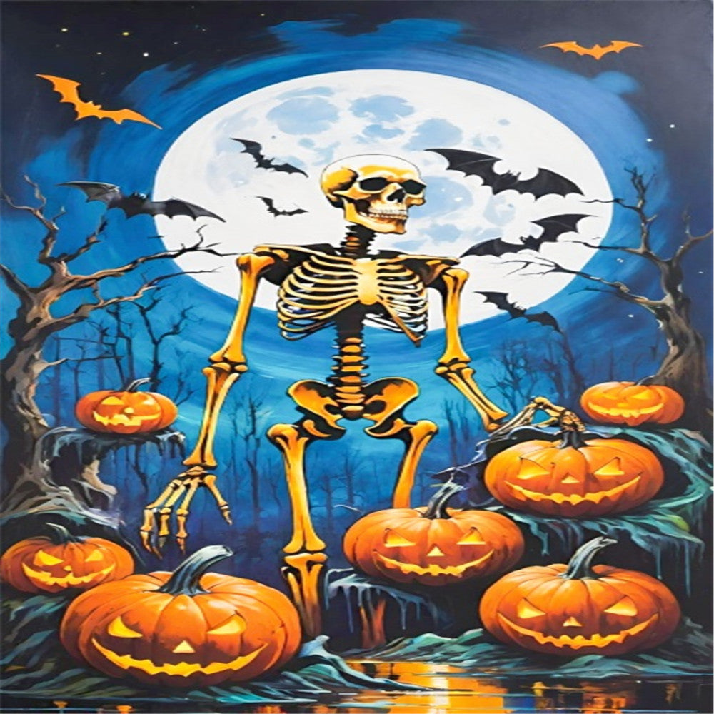 Halloween Skeleton - Full Square Drill Diamond Painting 40*70CM