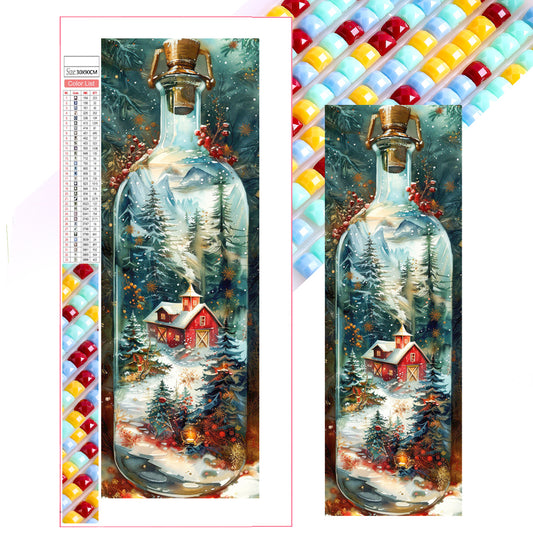 Christmas House In A Bottle - Full Square Drill Diamond Painting 30*90CM