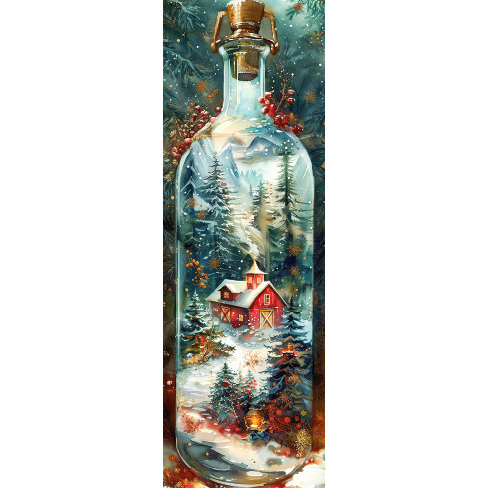 Christmas House In A Bottle - Full Square Drill Diamond Painting 30*90CM