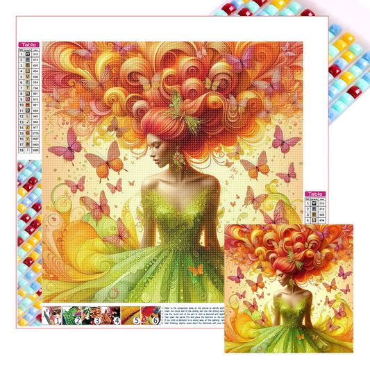 Butterfly Girl - Full Square Drill Diamond Painting 30*30CM