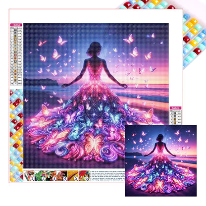 Butterfly Girl - Full Square Drill Diamond Painting 30*30CM