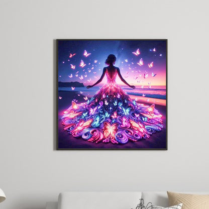 Butterfly Girl - Full Square Drill Diamond Painting 30*30CM