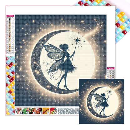 Silhouette Of Elves Under The Moon - Full Square Drill Diamond Painting 30*30CM