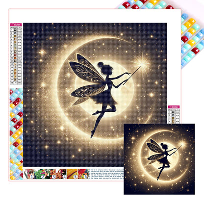 Silhouette Of Elves Under The Moon - Full Square Drill Diamond Painting 30*30CM