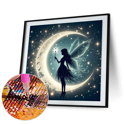 Silhouette Of Elves Under The Moon - Full Square Drill Diamond Painting 30*30CM