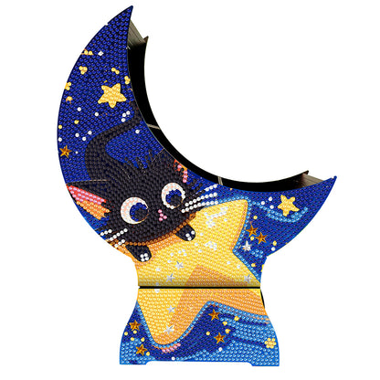 Cat Star Diamond Painting Storage Box Resin Sundries Holder Case for Desktop