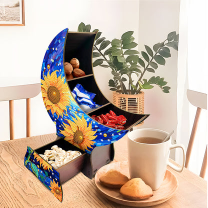 Sunflowers Diamond Painting Storage Box Resin Sundries Holder Case for Desktop