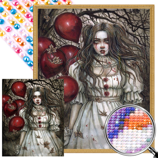 Balloon Girl - Full AB Round Drill Diamond Painting 40*50CM