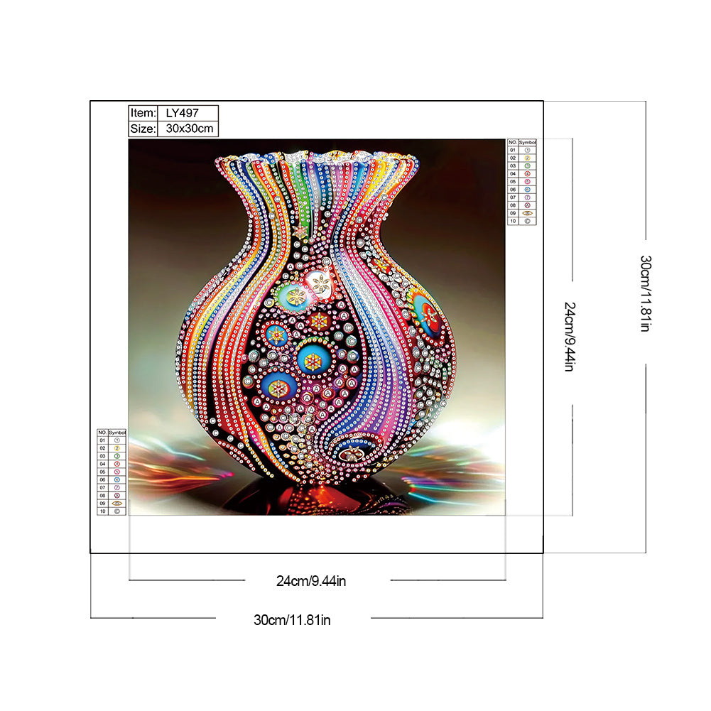 Artistic Vase - Partial Special-Shaped Drill Diamond Painting 30*30CM