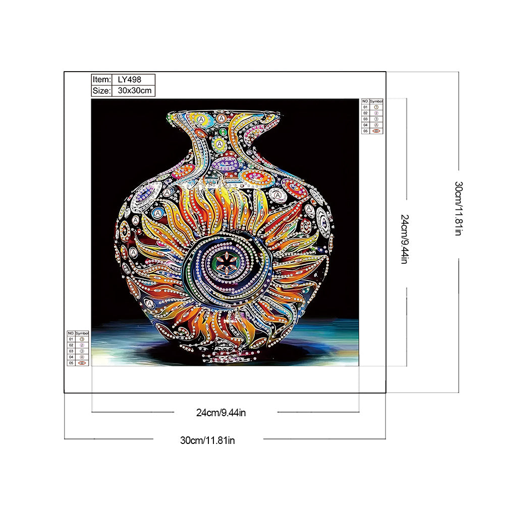 Artistic Vase - Partial Special-Shaped Drill Diamond Painting 30*30CM