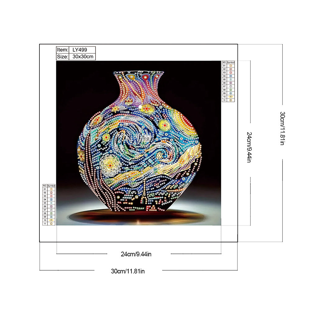 Artistic Vase - Partial Special-Shaped Drill Diamond Painting 30*30CM