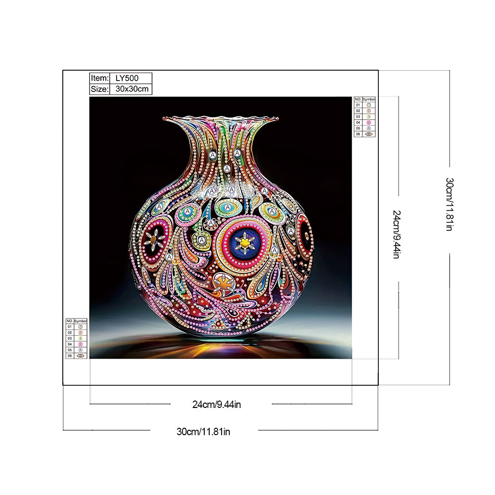 Artistic Vase - Partial Special-Shaped Drill Diamond Painting 30*30CM