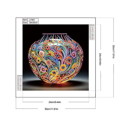 Artistic Vase - Partial Special-Shaped Drill Diamond Painting 30*30CM