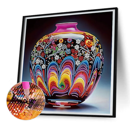 Artistic Vase - Partial Special-Shaped Drill Diamond Painting 30*30CM