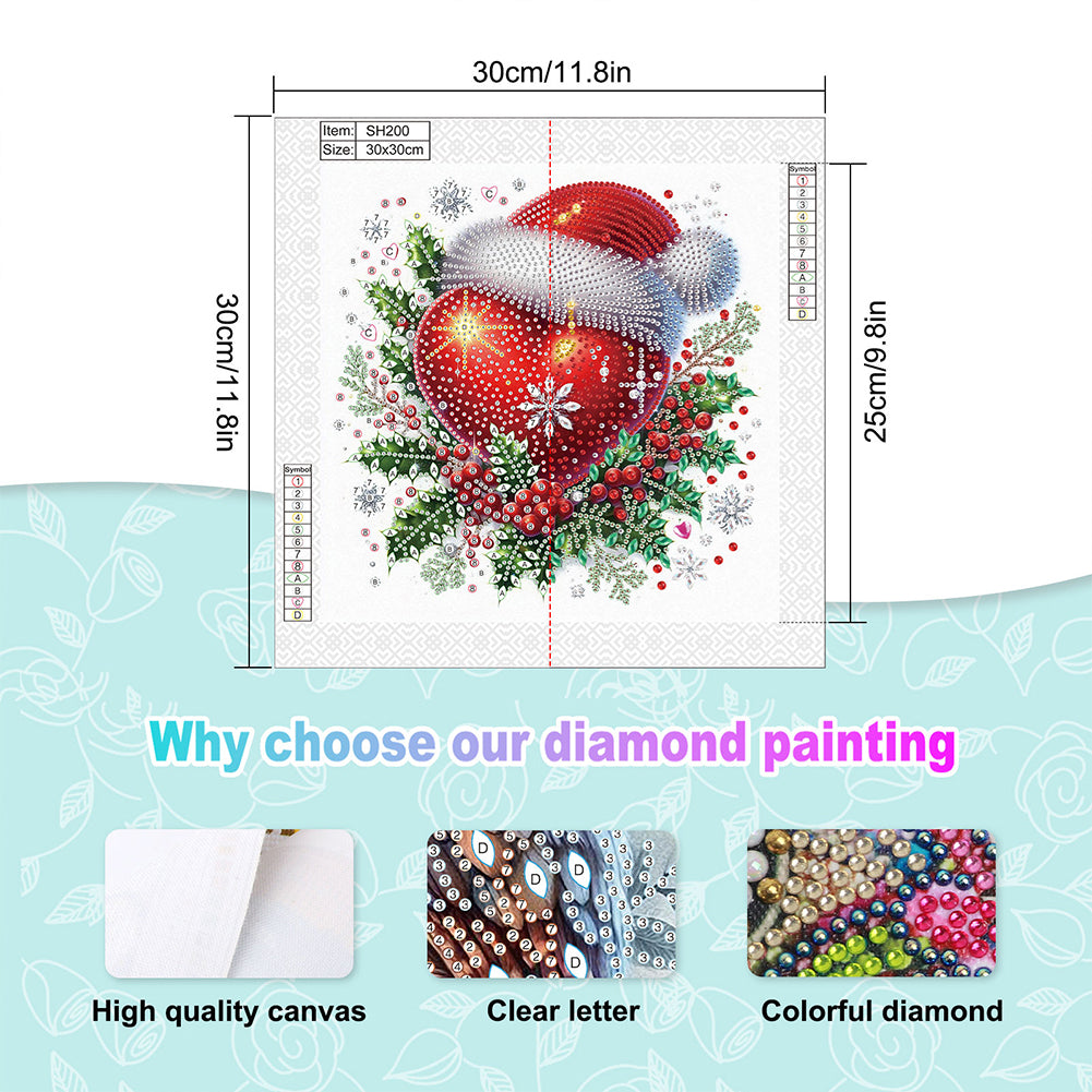 Christmas Love - Partial Special-Shaped Drill Diamond Painting 30*30CM