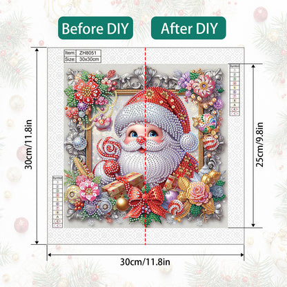 Santa Claus - Partial Special-Shaped Drill Diamond Painting 30*30CM