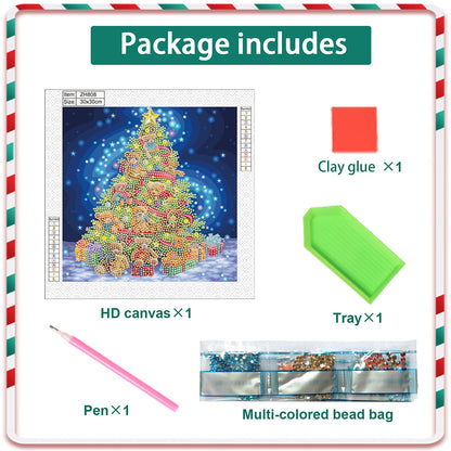 Christmas Tree - Partial Special-Shaped Drill Diamond Painting 30*30CM