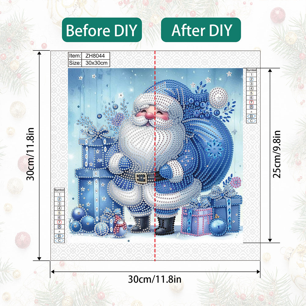 Santa Claus - Partial Special-Shaped Drill Diamond Painting 30*30CM