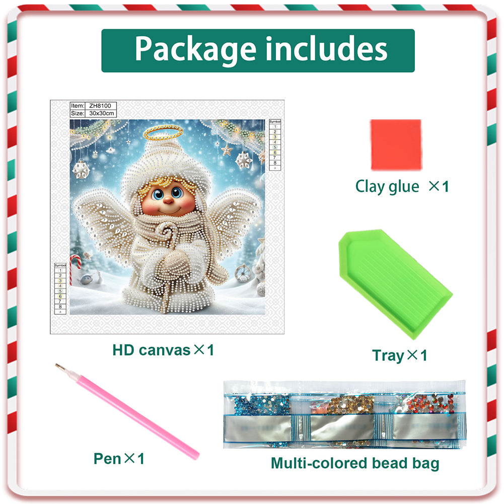 Christmas Angel - Partial Special-Shaped Drill Diamond Painting 30*30CM