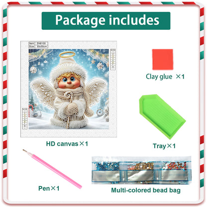 Christmas Angel - Partial Special-Shaped Drill Diamond Painting 30*30CM