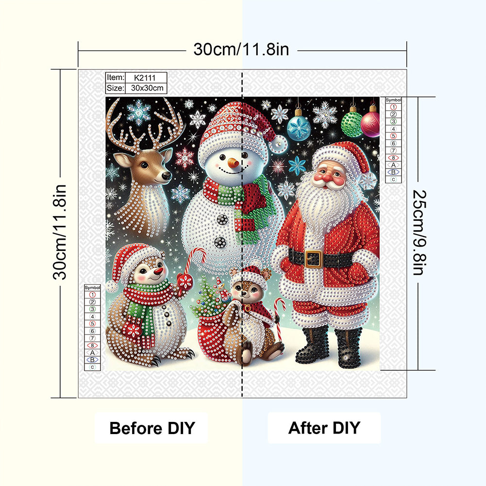 Santa Claus - Partial Special-Shaped Drill Diamond Painting 30*30CM